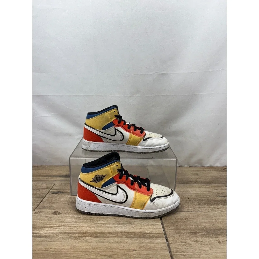 Jordan Mid Basketball Shoes Colorful Sneakers Youth 5 Woman's 6.5